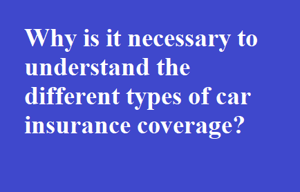 Why is it necessary to understand the different types of car insurance coverage?